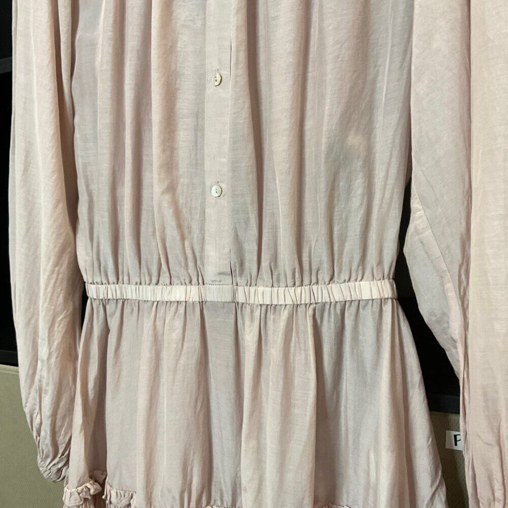 Bird & Knoll Petal Pink Tiered‎ Dress Silk Cotton coquette feminine - Picture 4 of 9